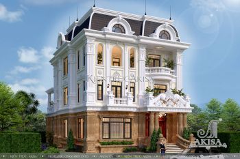 Vẻ đẹp đẳng cấp biệt thự phong cách Pháp 3 tầng (CĐT: ông Sang - Nghệ An) BT32193