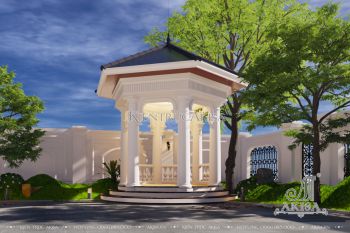 Thiết kế cảnh quan sân vườn biệt thự tân cổ điển (CĐT: ông Hạ - Bắc Giang) SV22444