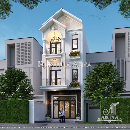 Thiết kế nhà phố 3 tầng mái Thái (CĐT: ông Thắng - Quảng Ninh) KT32695