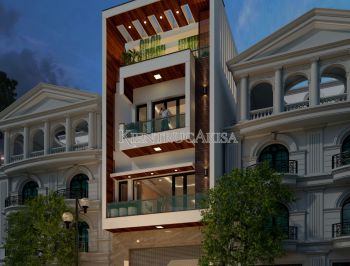 Thiết kế nhà phố hiện đại 4 tầng đẹp (CĐT: ông Hưng - Thái Bình) KT41226