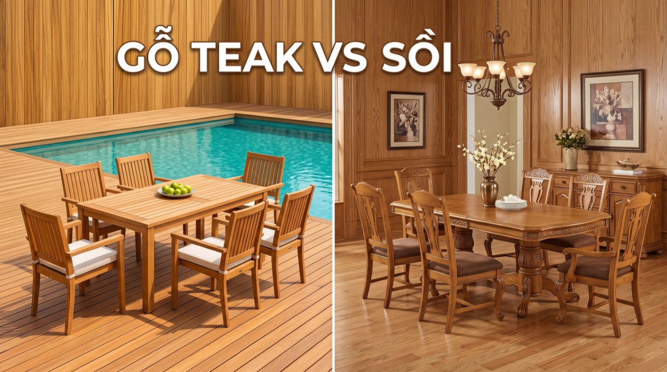 So sánh gỗ Teak và gỗ Sồi: Loại nào tốt hơn? Độ bền & Báo giá 