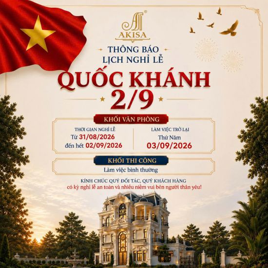 AKISA THÔNG BÁO LỊCH NGHỈ LỄ QUỐC KHÁNH 2/9 NĂM 2026