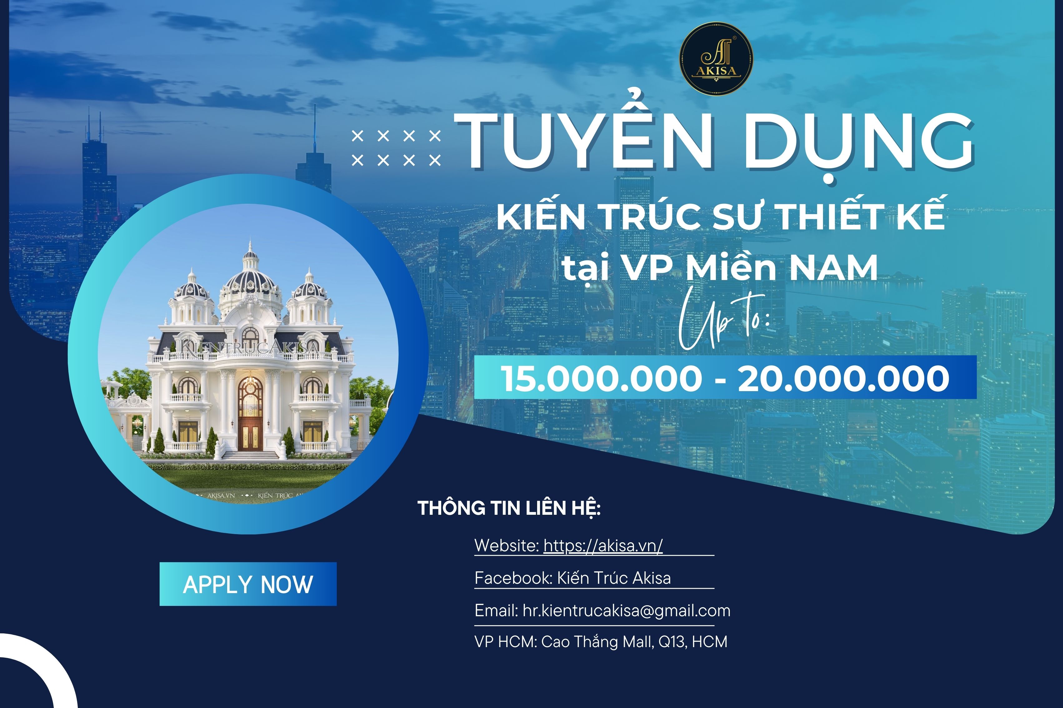 Tuyển dụng VỊ TRÍ KIẾN TRÚC SƯ THIẾT KẾ CONCEPT VP MIỀN NAM