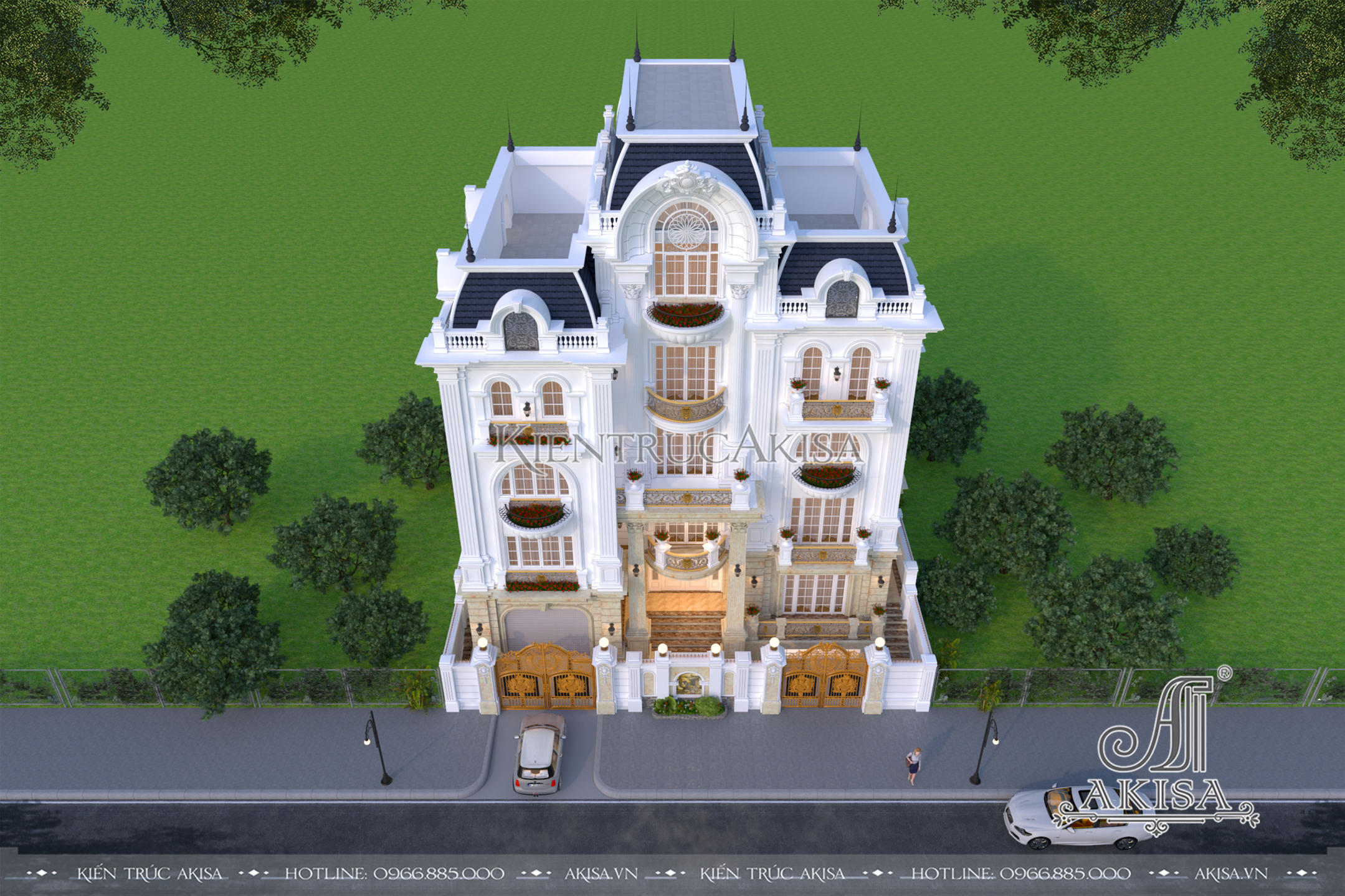 Mẫu biệt thự 5 tầng kiểu Pháp đẹp đẳng cấp tại Hà Nội BT52006