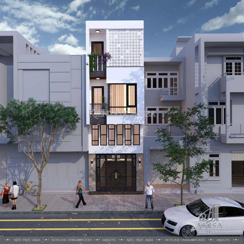 Thiết kế nhà phố hiện đại mặt tiền 4m (CĐT: bà Hoan - Bắc Ninh) NP41153