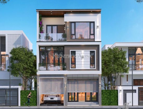 Thiết kế nhà đẹp 3 tầng hiện đại 8x8m (CĐT: ông Ba - Lâm Đồng) NP31372