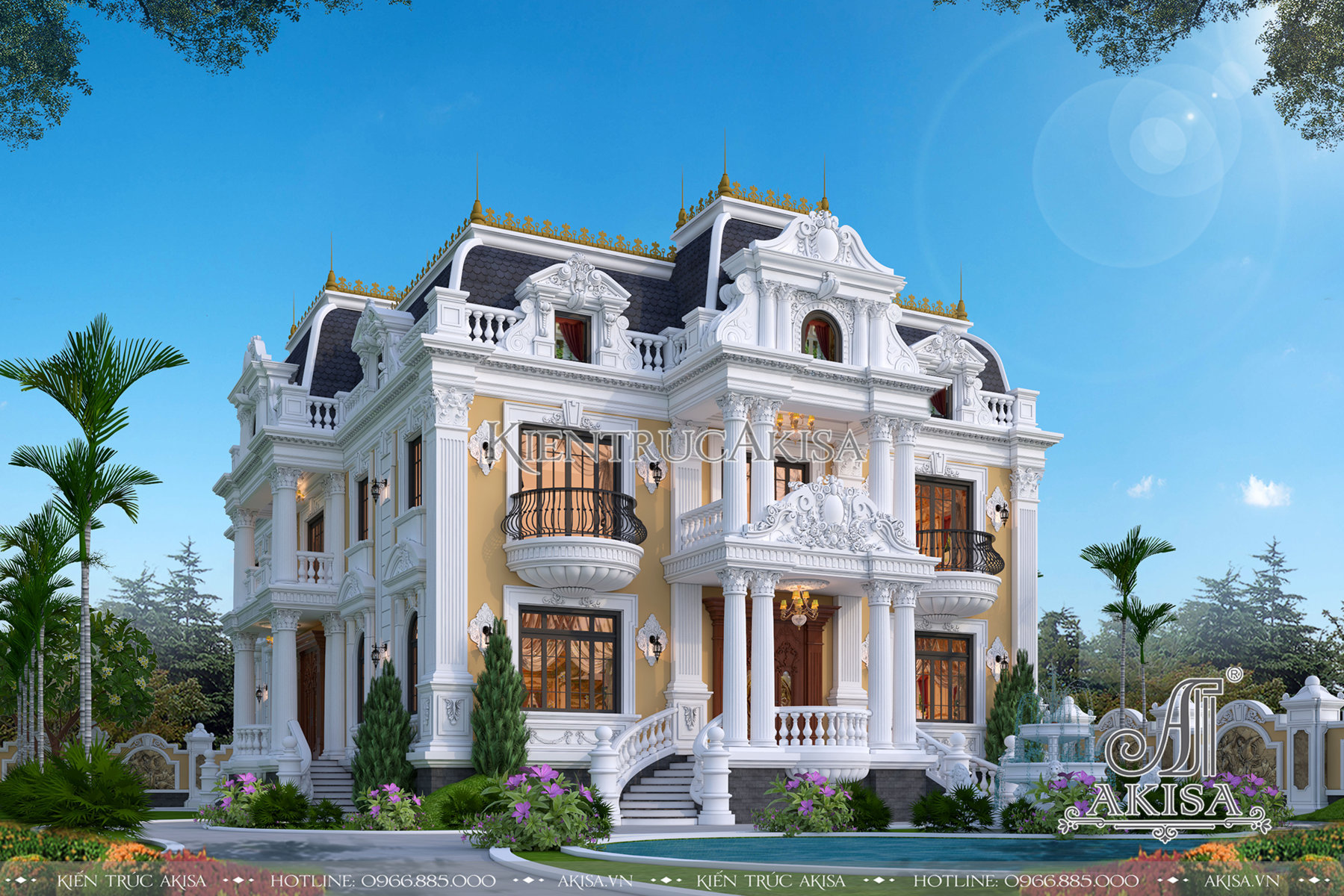 Vẻ đẹp tuyệt tác của mẫu biệt thự Pháp 2 tầng (ông Lộc - Tiền Giang) BT23357