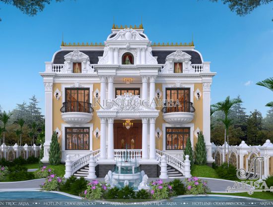Vẻ đẹp tuyệt tác của mẫu biệt thự Pháp 2 tầng (ông Lộc - Tiền Giang) BT23357