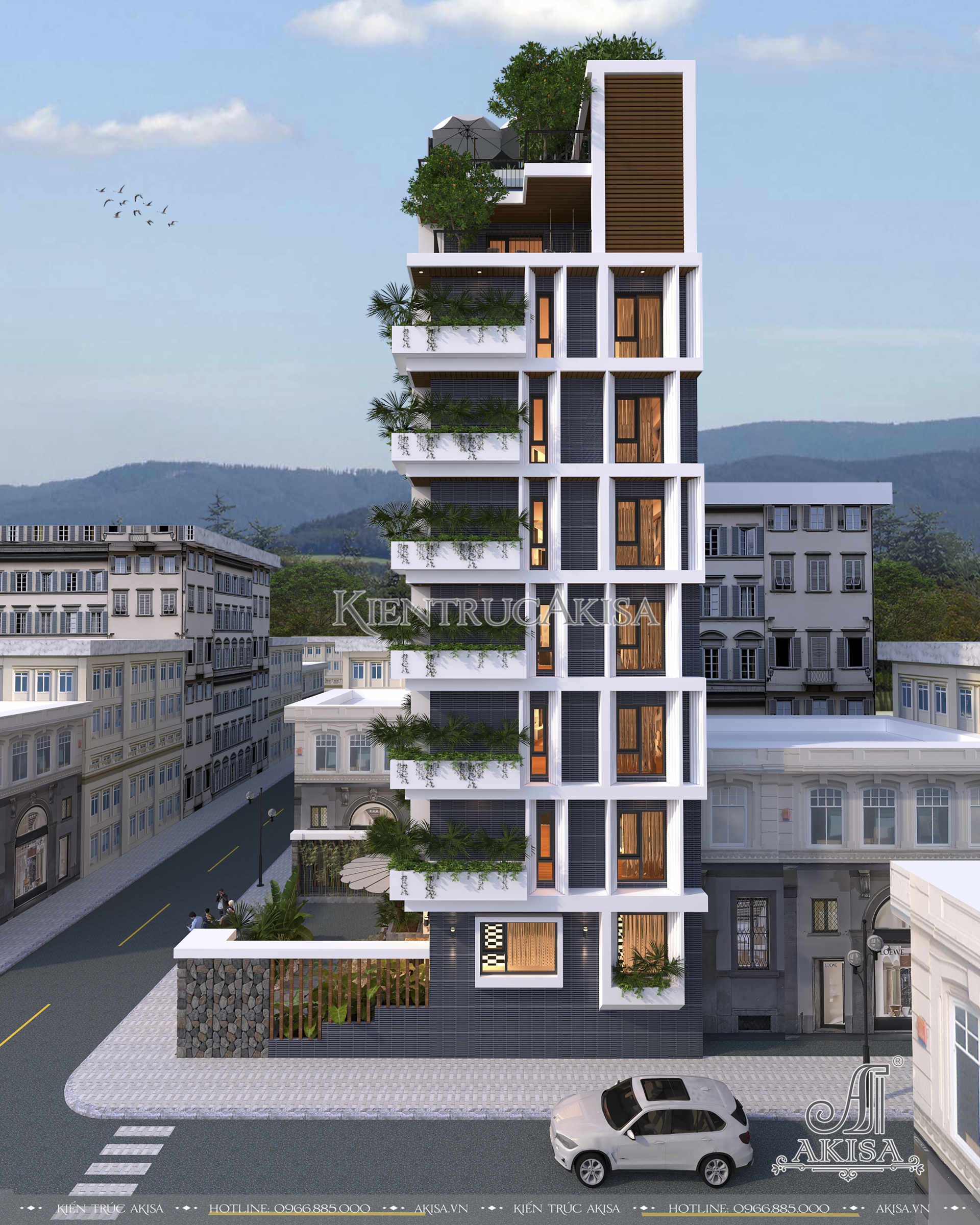 Thiết kế khách sạn 9 tầng hiện đại đẳng cấp 3 sao ( CĐT: ông Linh - Yên Bái) KT91147