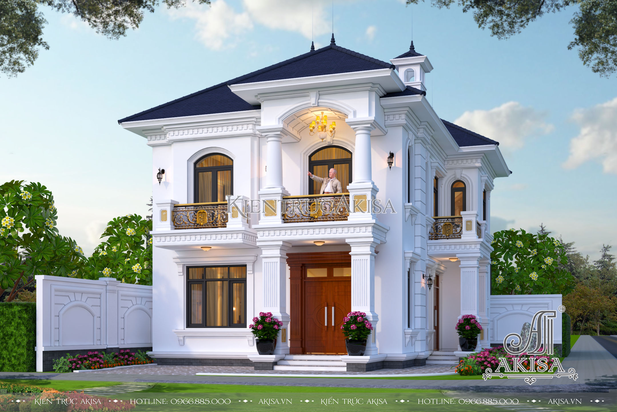 Đã mắt với mẫu thiết kế nhà biệt thự mặt tiền 8m 4 phòng ngủ đẹp mê hồn ở  Hà Nội BT314018 - Kiến trúc Angcovat