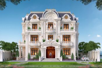 Thiết kế biệt thự Pháp 3 tầng tân cổ điển đẹp (ông Ngừng - Hồ Chí Minh) BT32427