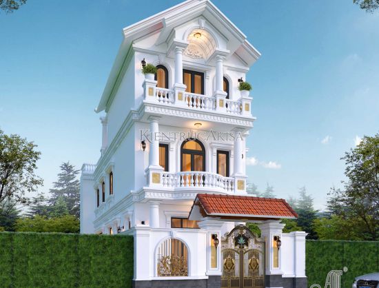 Mẫu thiết kế nhà phố tân cổ điển 3 tầng đẹp 7x13m (CĐT: bà Oanh - Thái Bình) NP32428