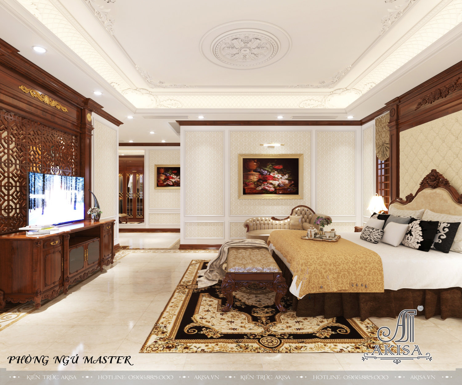 Tận hưởng sự ấm cúng và sang trọng của không gian sống tân cổ điển với nội thất được thiết kế tinh tế, chi tiết và đầy nét nghệ thuật.