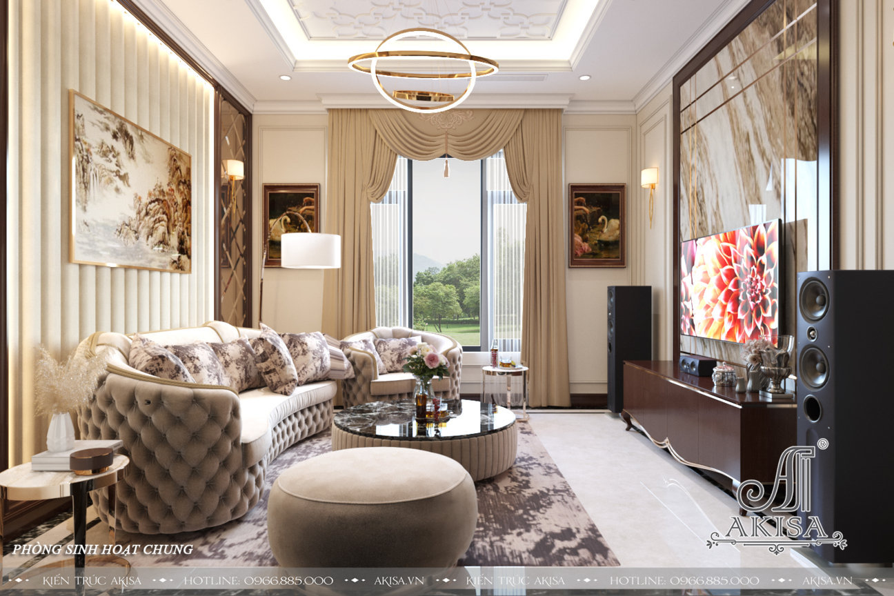Thiết kế nội thất biệt thự đẹp phong cách Art Deco (CĐT: ông Cẩn - Vĩnh Long) NT12439