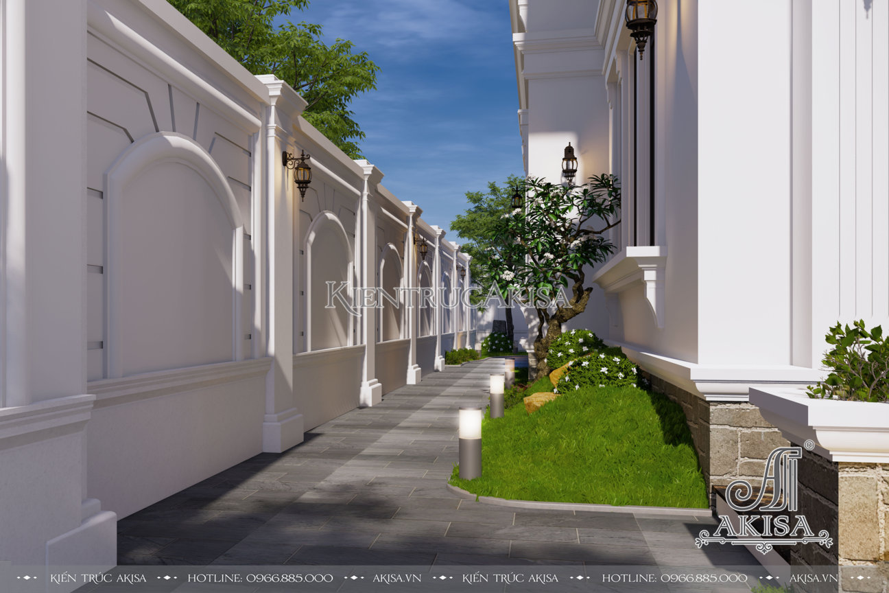 Thiết kế cảnh quan sân vườn biệt thự tân cổ điển (CĐT: ông Hạ - Bắc Giang) SV22444