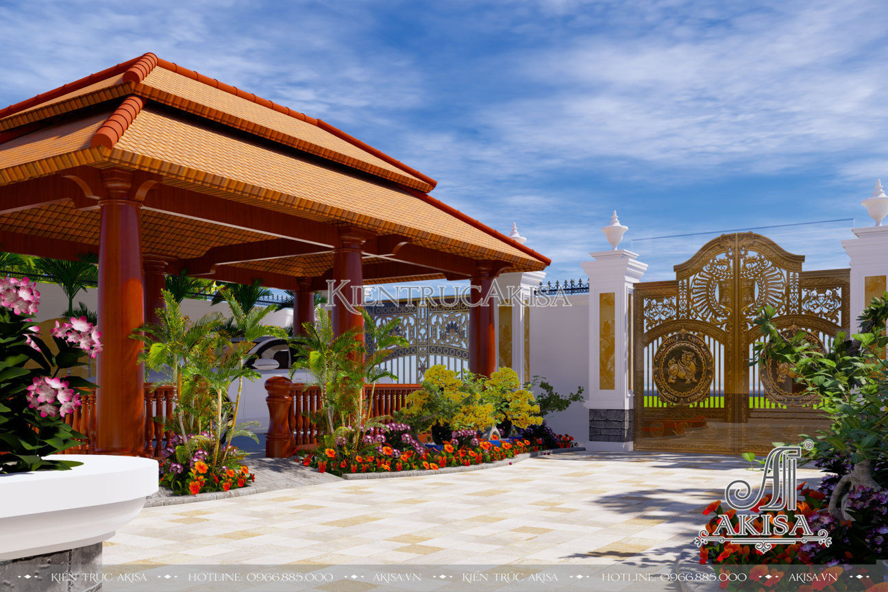Thiết kế sân vườn biệt thự đẹp theo phong thủy (CĐT: ông Thiện - Vũng Tàu) SV22418