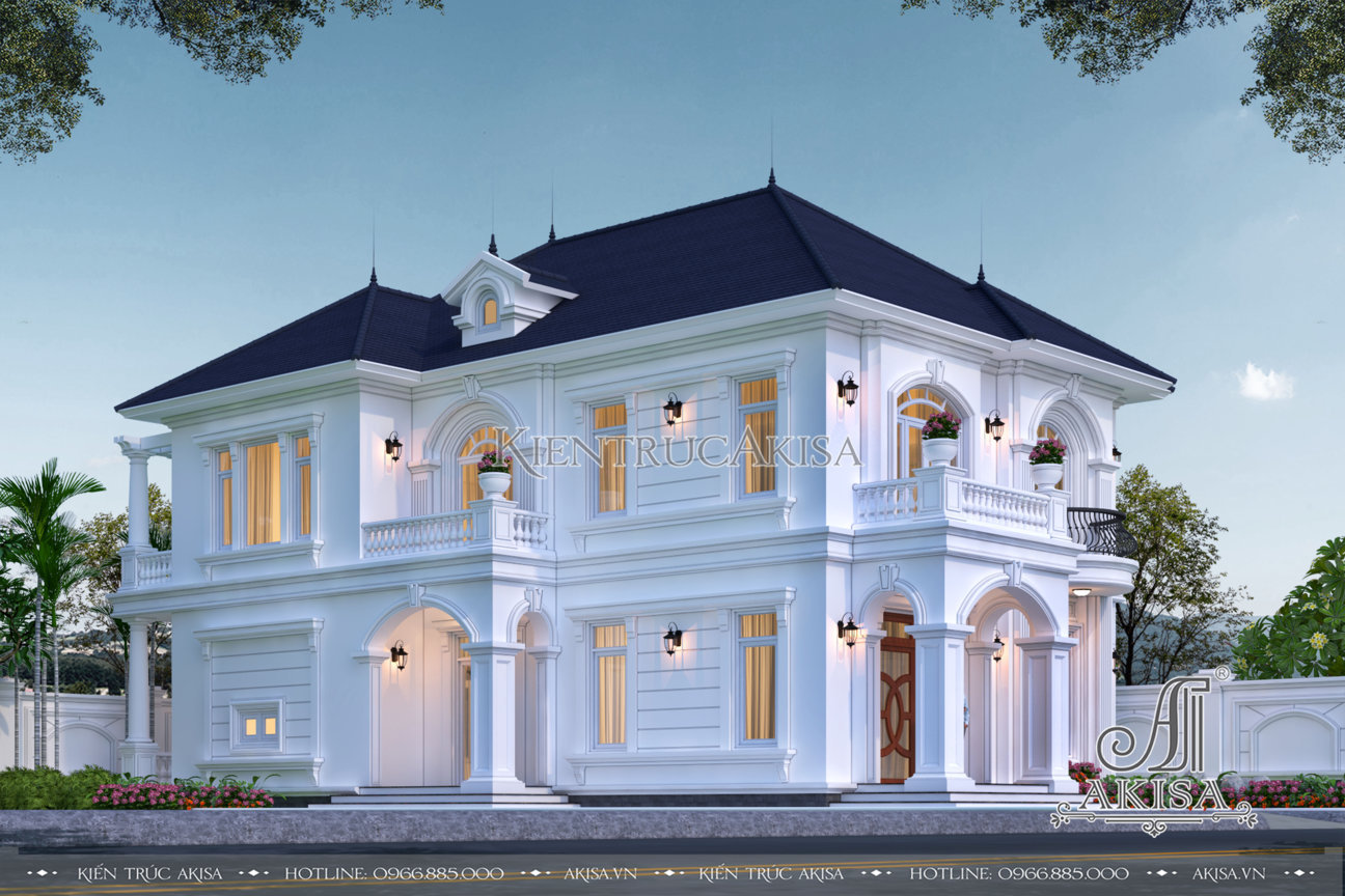 Biệt thự 2 tầng phong cách tân cổ điển đẹp hoa mỹ (CĐT: ông Khang - Phan Thiết) BT22483