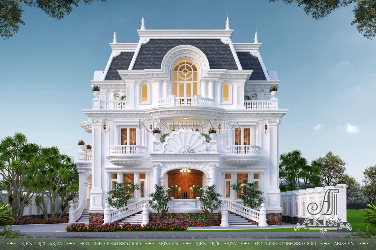 Thiết kế mẫu biệt thự 3 tầng kiểu Pháp đẹp sang trọng và tinh tế tại Đà Lạt