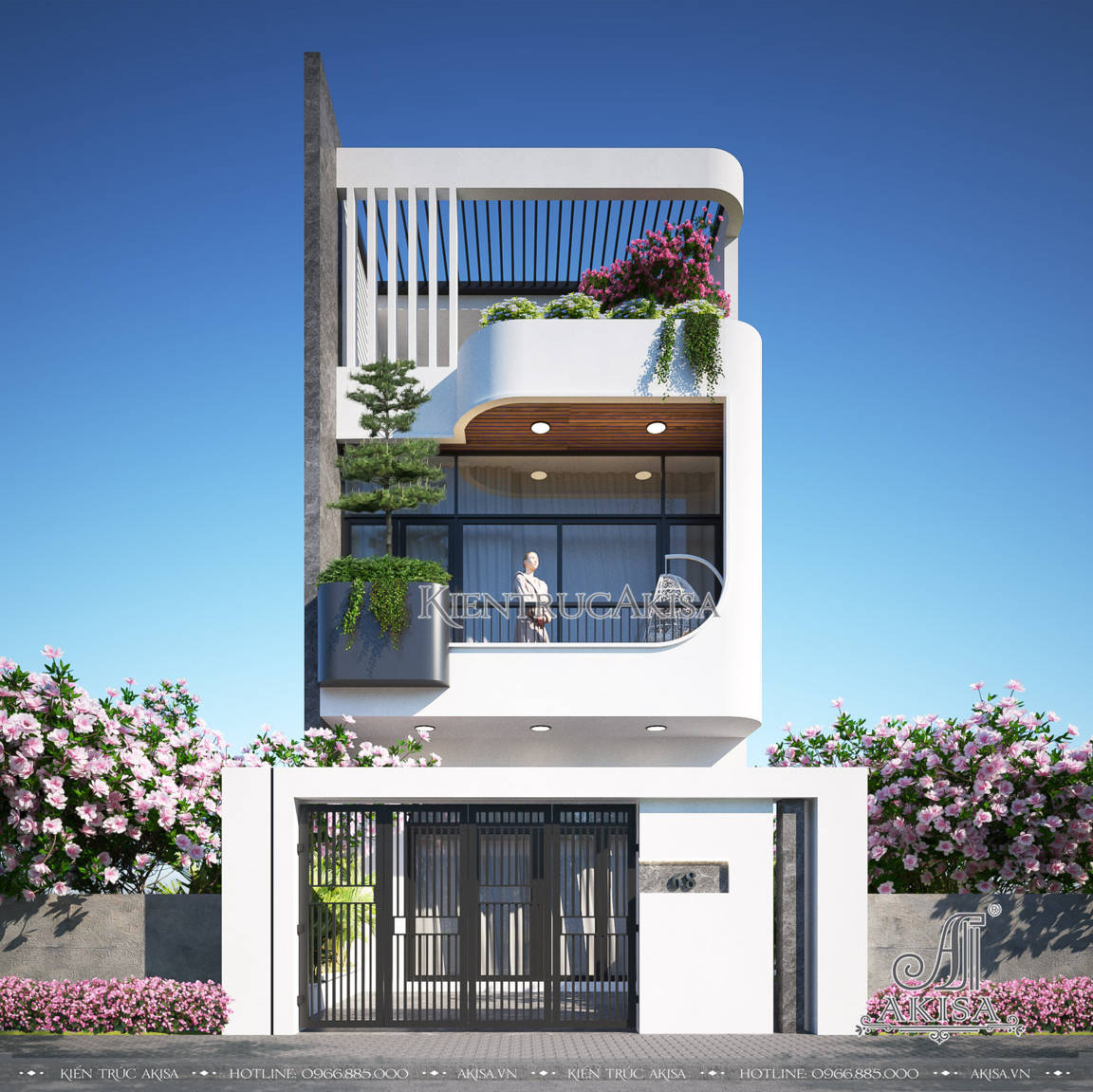 Thiết kế nhà phố 2 tầng 1 tum hiện đại (CĐT: ông Sơn - Nam Định) NP21572