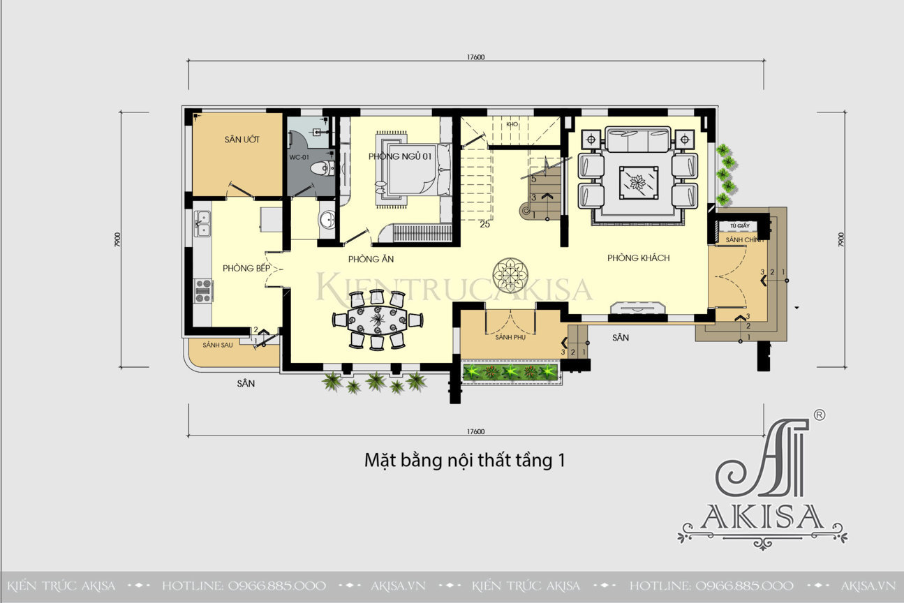 Thiết kế biệt thự hiện đại 2 tầng 4 phòng ngủ (CĐT: ông Sơn - Nghệ An) BT21591