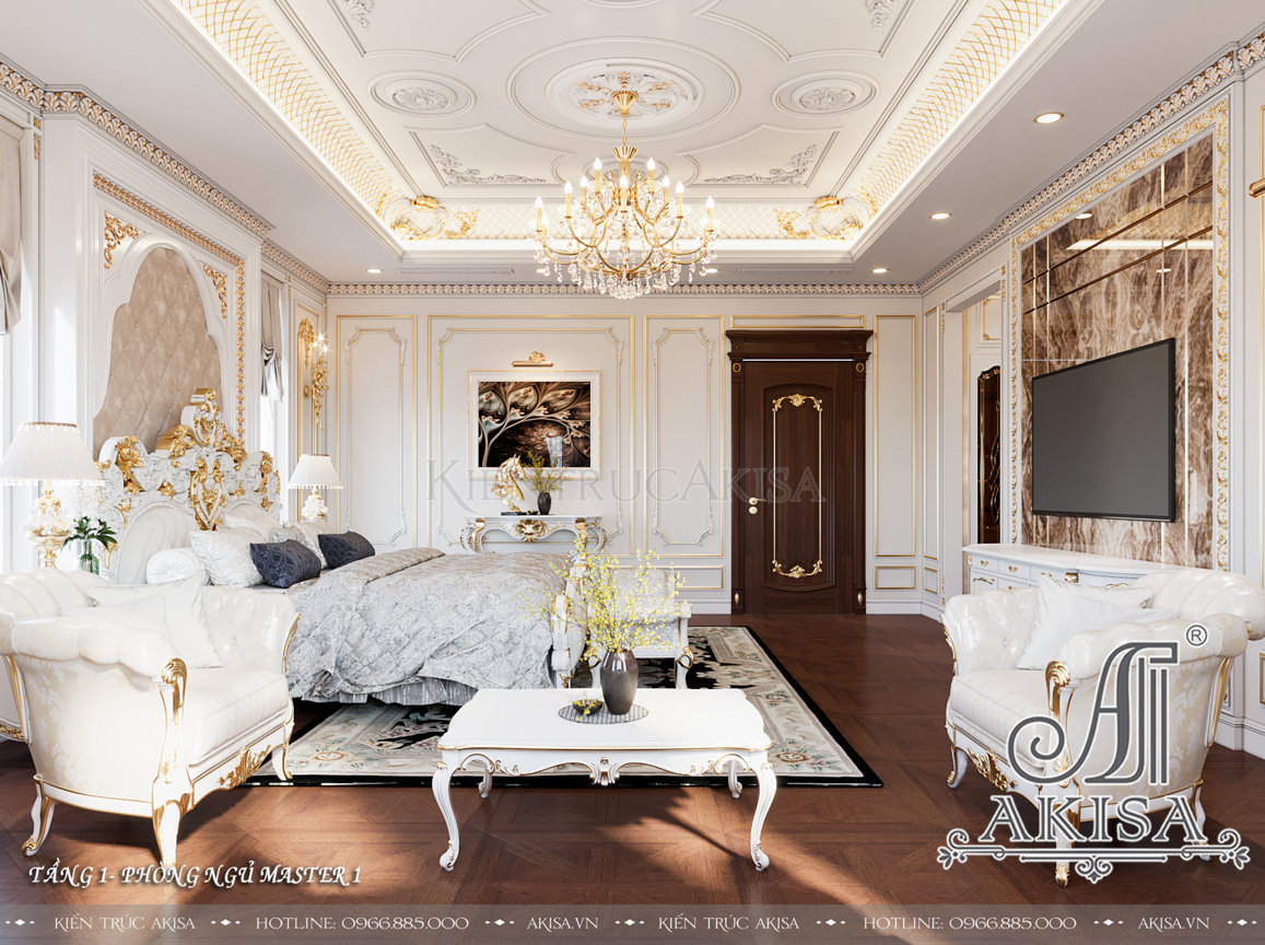 Thiết kế nội thất kiểu Pháp đẹp (CĐT: ông Tuấn - Hà Nội) NT12528