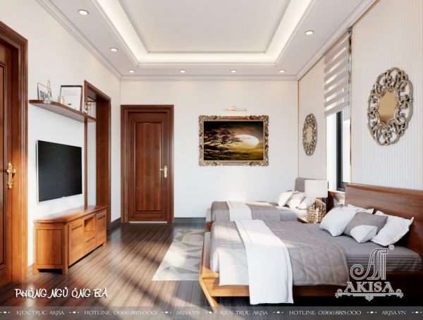Thiết kế biệt thự có nội thất phòng ngủ hiện đại ấn tượng (CĐT: ông Thức - Hà Nam) NT12551