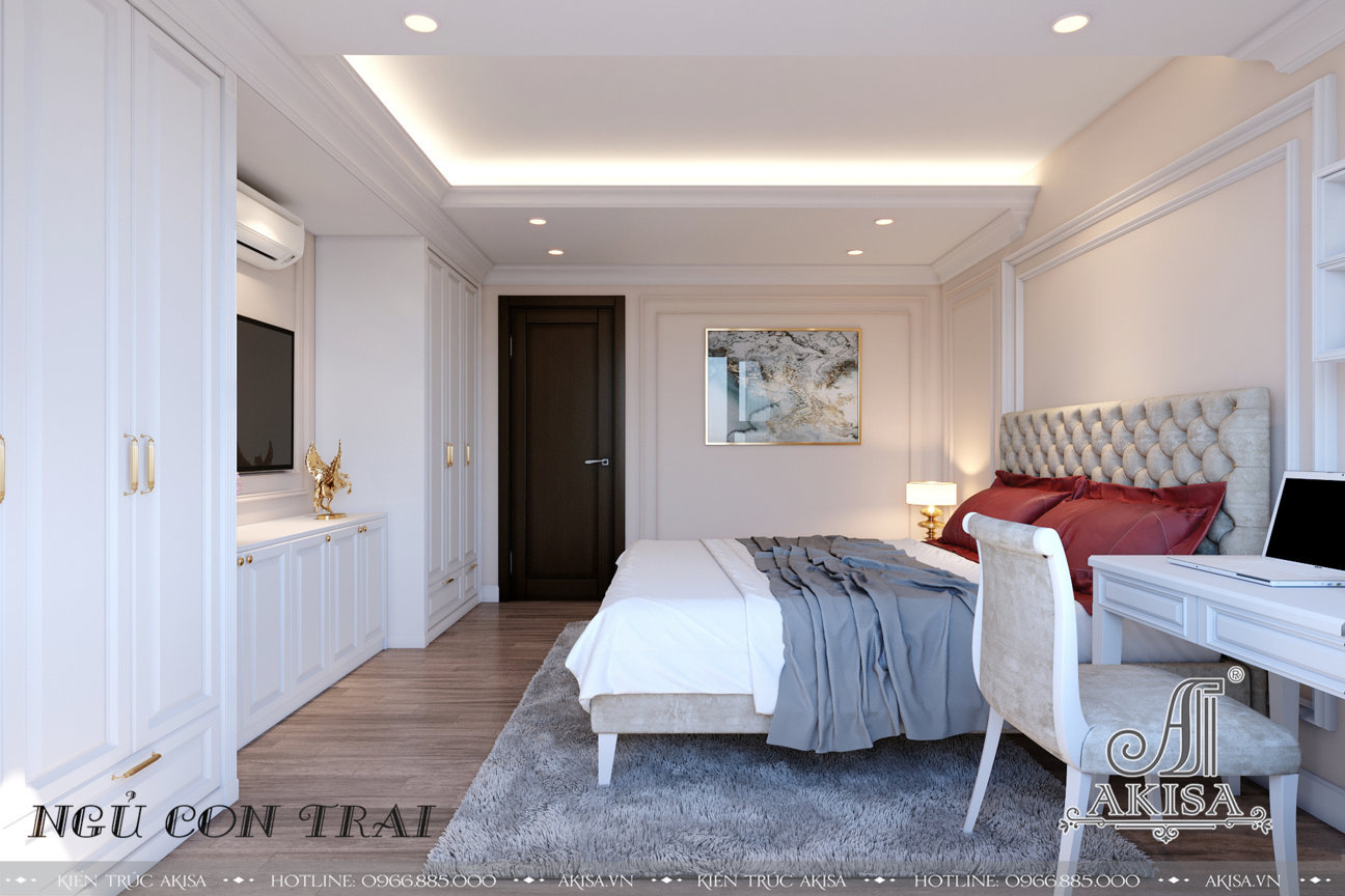 Thiết kế nội thất chung cư tân cổ điển đẹp (CĐT: bà Yến - Bình Thuận) NT22125
