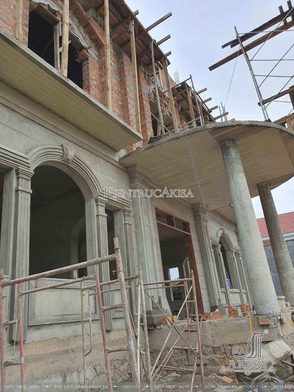 Hình ảnh thi công xây dựng biệt thự 2 tầng (CĐT: bà Luận - Lâm Đồng) TC22457