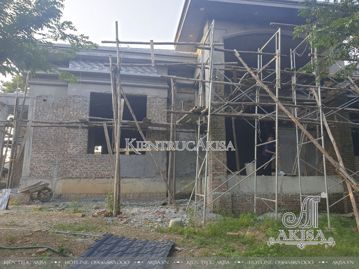Hình ảnh thi công xây dựng biệt thự 1 tầng (CĐT: ông Út - Vĩnh Phúc) TC12498