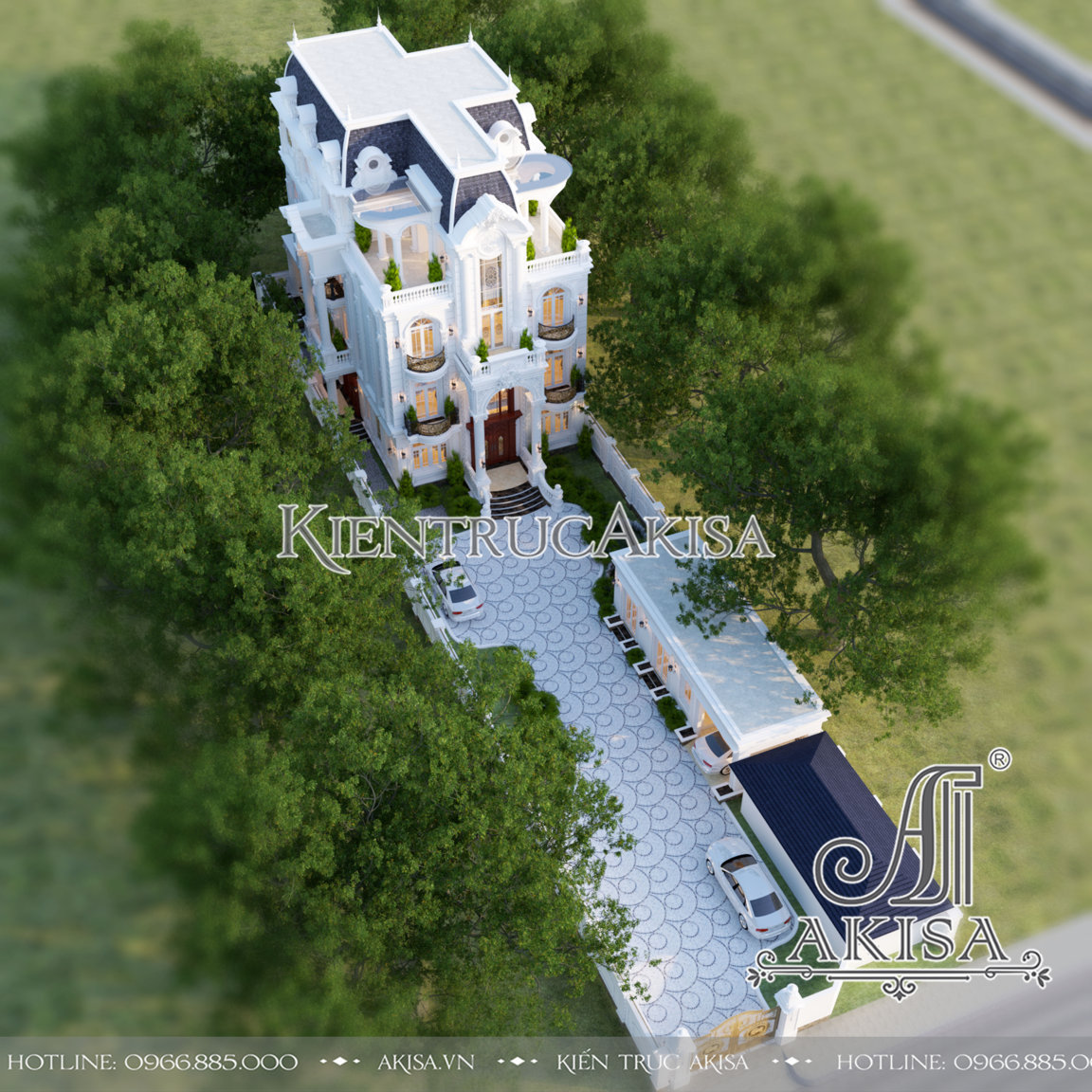 Thiết kế biệt thự tân cổ điển 4 tầng (CĐT: ông Toàn - Bình Thuận) BT42615