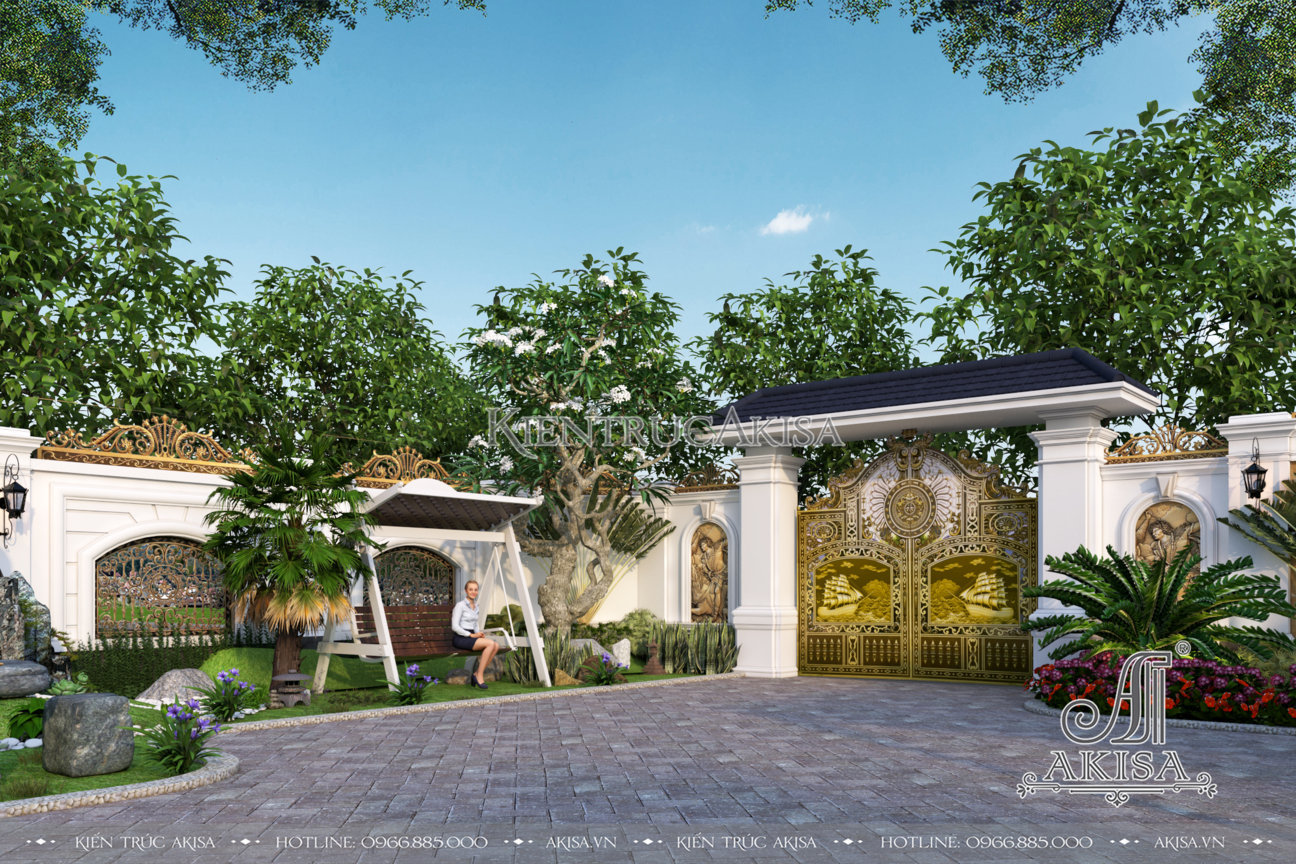 Thiết kế cảnh quan sân vườn biệt thự 3 tầng (CĐT: ông Kiên - Quảng Ninh) SV32479