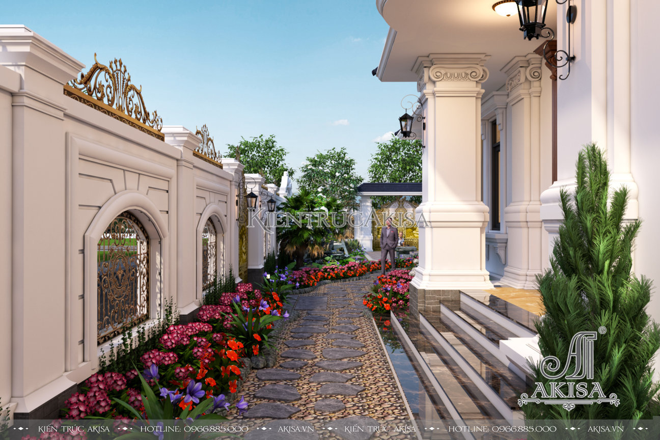 Thiết kế cảnh quan sân vườn biệt thự 3 tầng (CĐT: ông Kiên - Quảng Ninh) SV32479