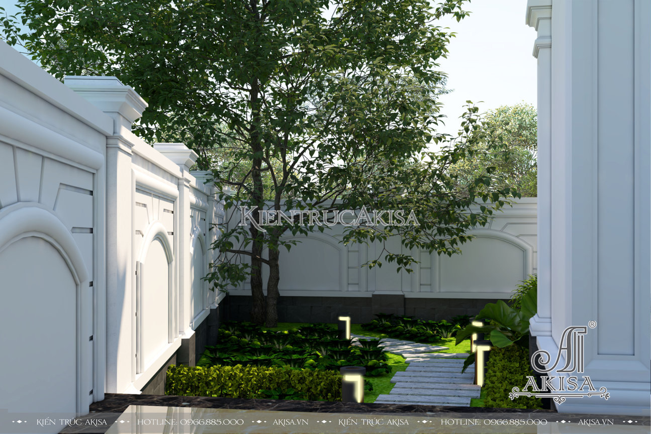 Mẫu cảnh quan sân vườn biệt thự 2 tầng (CĐT: bà Luận - Lâm Đồng) SV22457