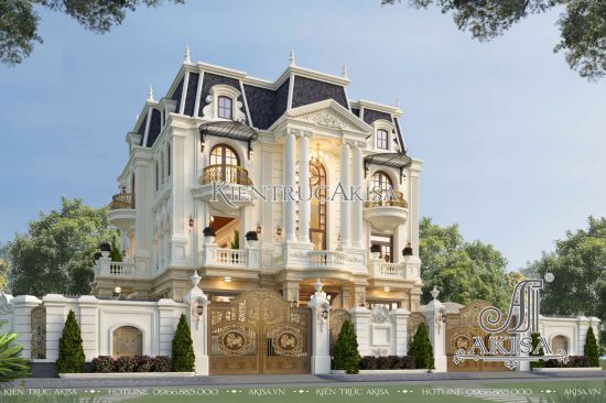 Thiết kế biệt thự tân cổ điển Pháp 3 tầng đẹp (ông Sơn - Hồ Chí Minh) BT32652