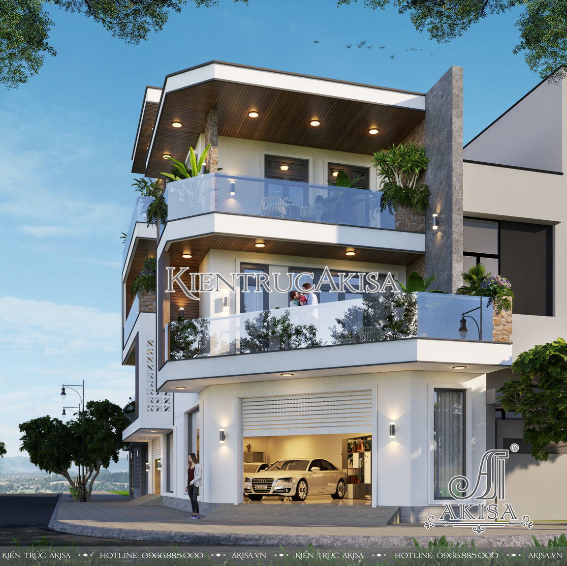Thiết kế nhà biệt thự 3 tầng hiện đại kết hợp kinh doanh (CĐT: ông Thắng - Bình Định) KT31668