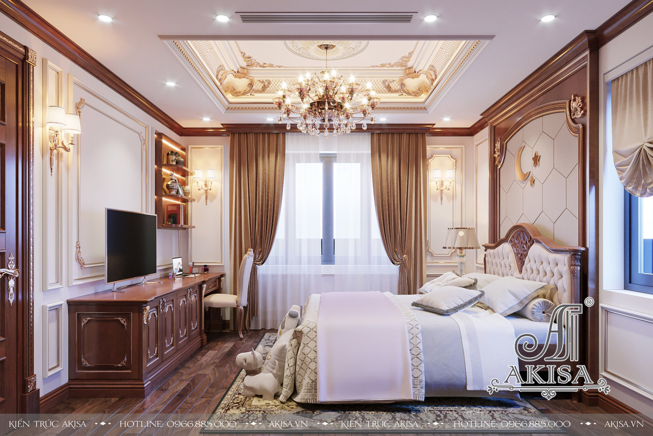 Thiết kế nội thất tân cổ điển 4 phòng ngủ (CĐT: ông Thực - Hà Nội) NT32642