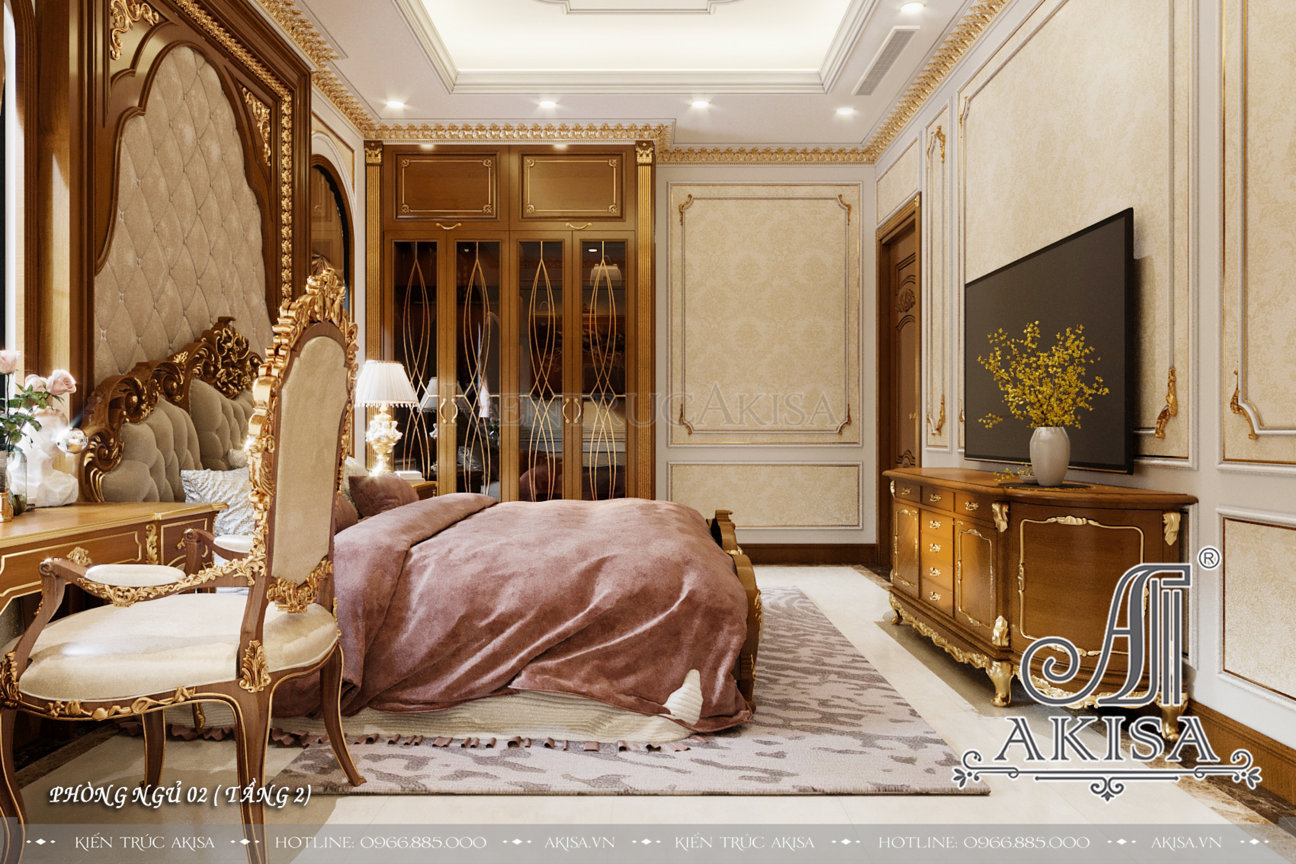 Mẫu thiết kế nội thất cổ điển đẹp đẳng cấp (CĐT: ông Kỳ - Hà Tĩnh) NT23614