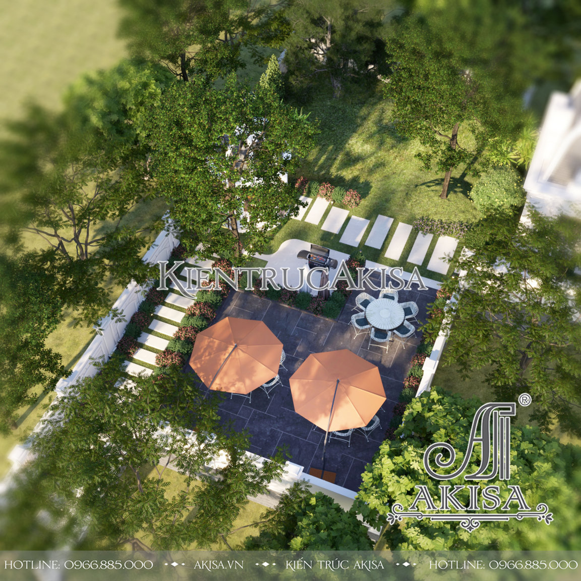 Thiết kế không gian sân vườn đẹp (CĐT: bà Phúc - Bắc Ninh) SV52601