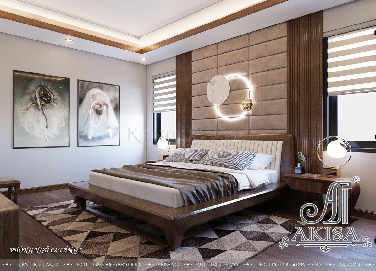 Thiết kế nội thất hiện đại gỗ óc chó cao cấp (CĐT: ông Tuấn - Hà Nam) NT31669