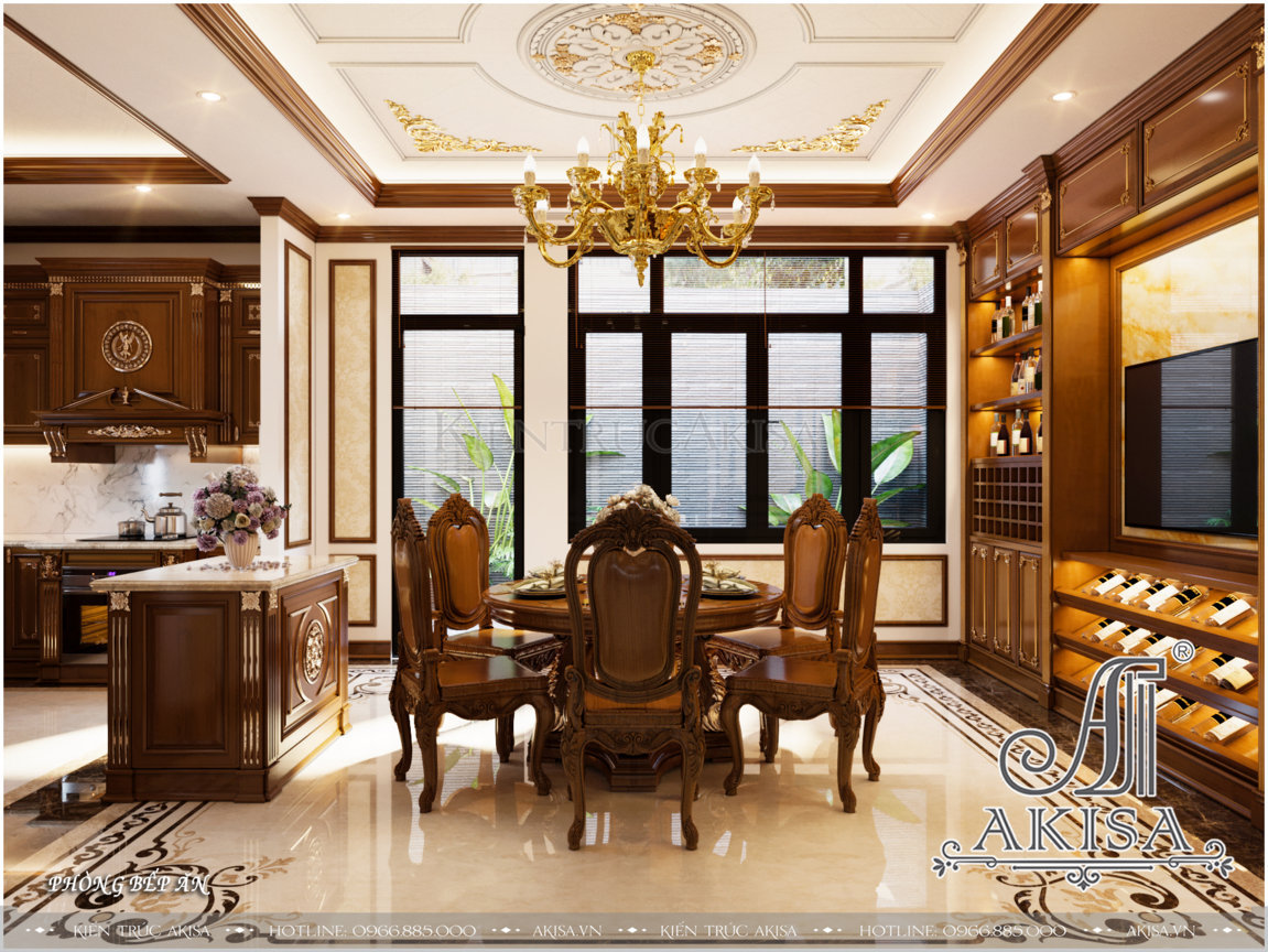 Thiết kế nội thất tân cổ điển gỗ gõ đỏ (CĐT: ông Cảnh - Ninh Bình) NT32670