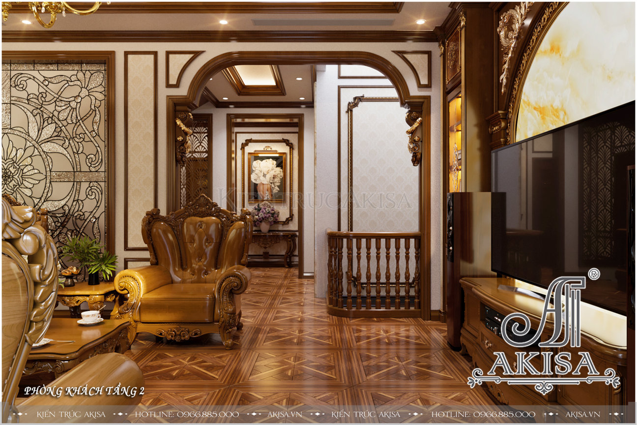 Thiết kế nội thất tân cổ điển gỗ gõ đỏ (CĐT: ông Cảnh - Ninh Bình) NT32670