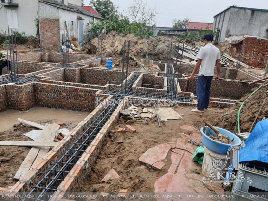Hình ảnh thi công xây dựng biệt thự gia đình (CĐT: ông Hiếu - Bắc Ninh) TC31685