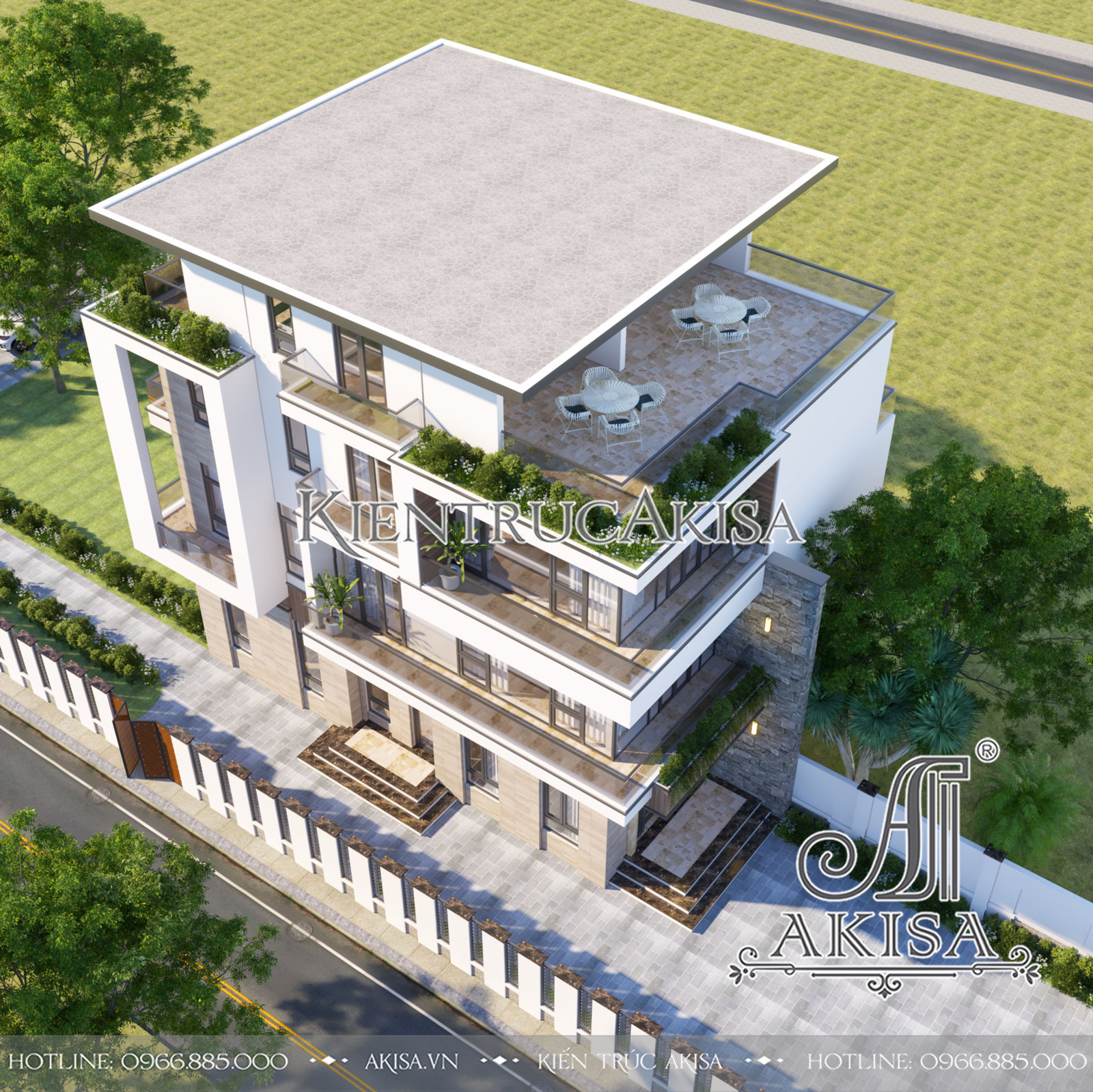 Mẫu nhà hiện đại 3 tầng mặt tiền 10m (CĐT: ông Minh - Hồ Chí Minh) BT31729