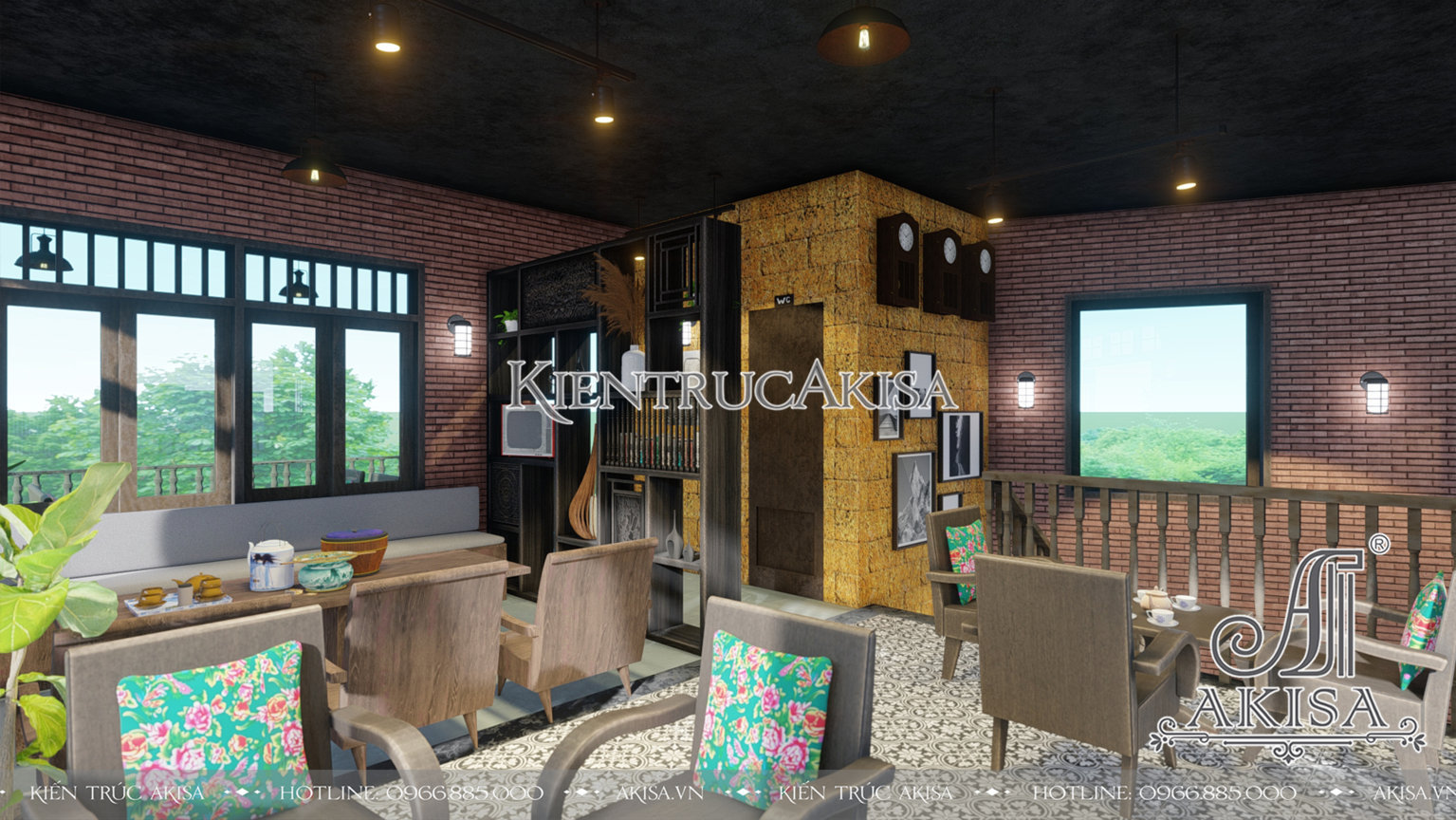 Thiết kế quán cafe phong cách vintage (CĐT: ông Bảo - Đắk Lắk) KT21738