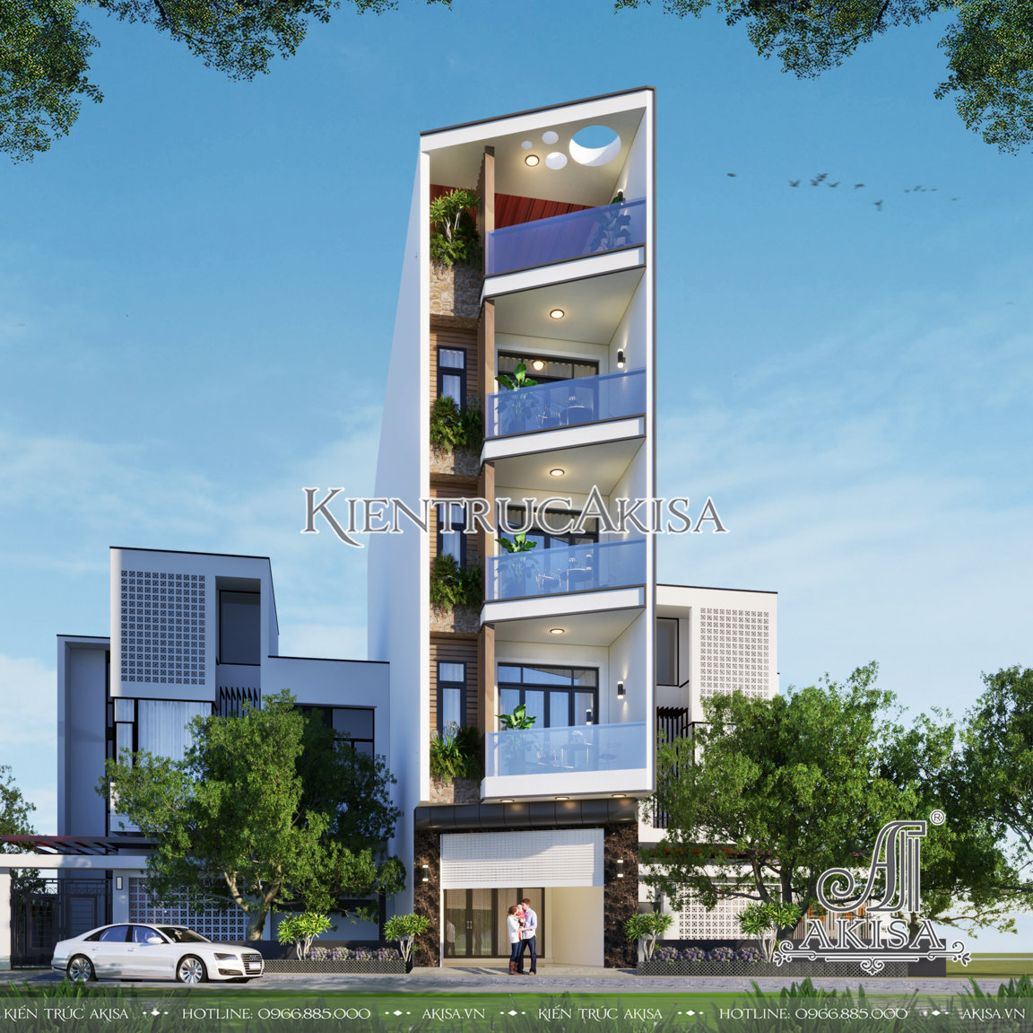 Nhà phố 5 tầng 2 mặt tiền hiện đại đẹp (CĐT: ông Phước - Trà Vinh) NP51745