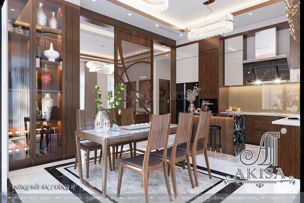 Thiết kế nội thất biệt thự gỗ tự nhiên phong cách hiện đại (CĐT: ông Hiền - Quảng Ninh) NT21634