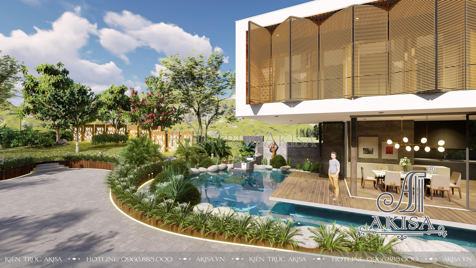 Thiết kế nhà Villa hiện đại 2 tầng (CĐT: ông Hùng - Quảng Ninh) BT21750