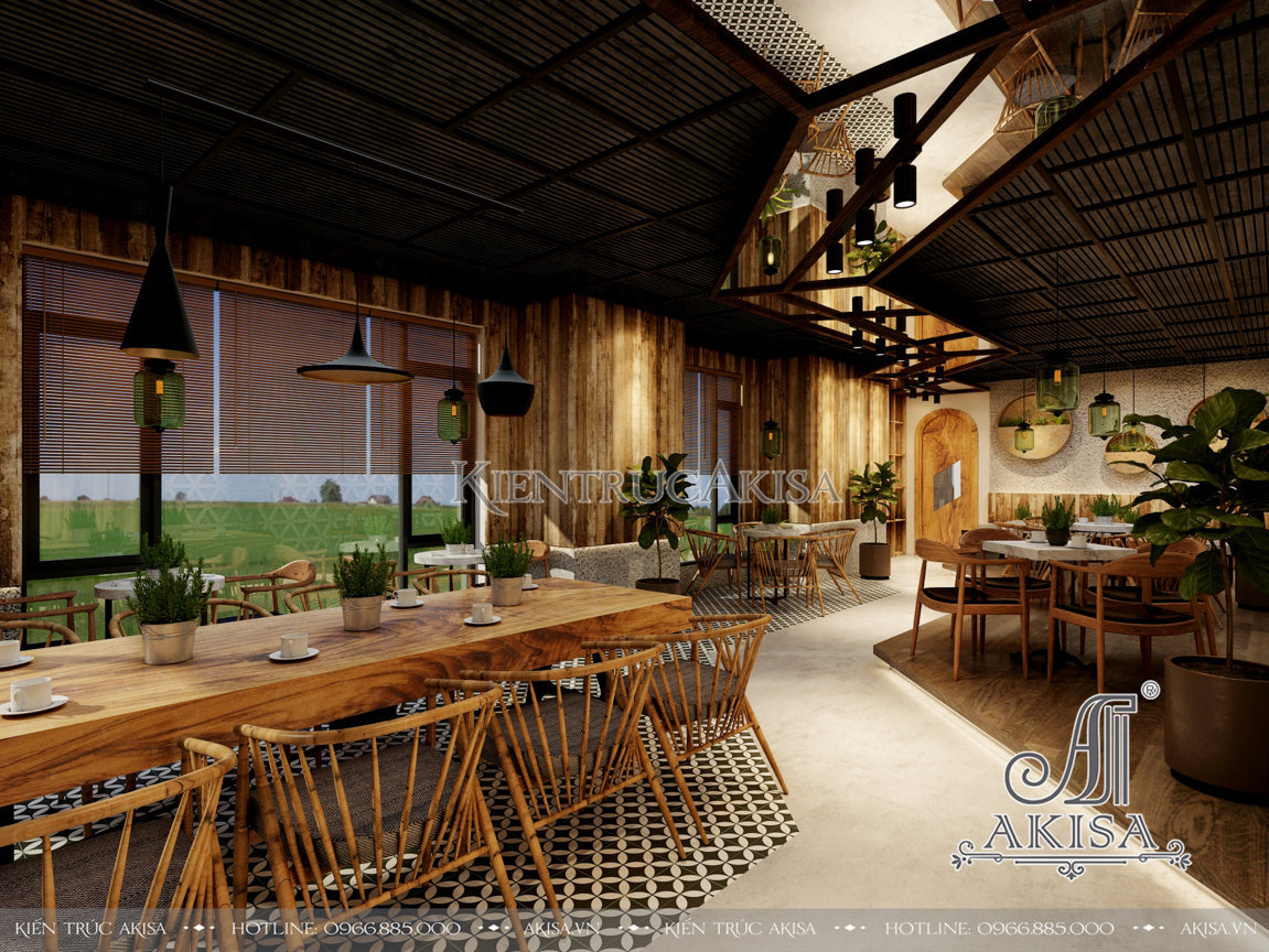 Thiết kế nội thất quán cafe phong cách hiện đại (CĐT: ông Bắc - Vĩnh Yên) NT31180