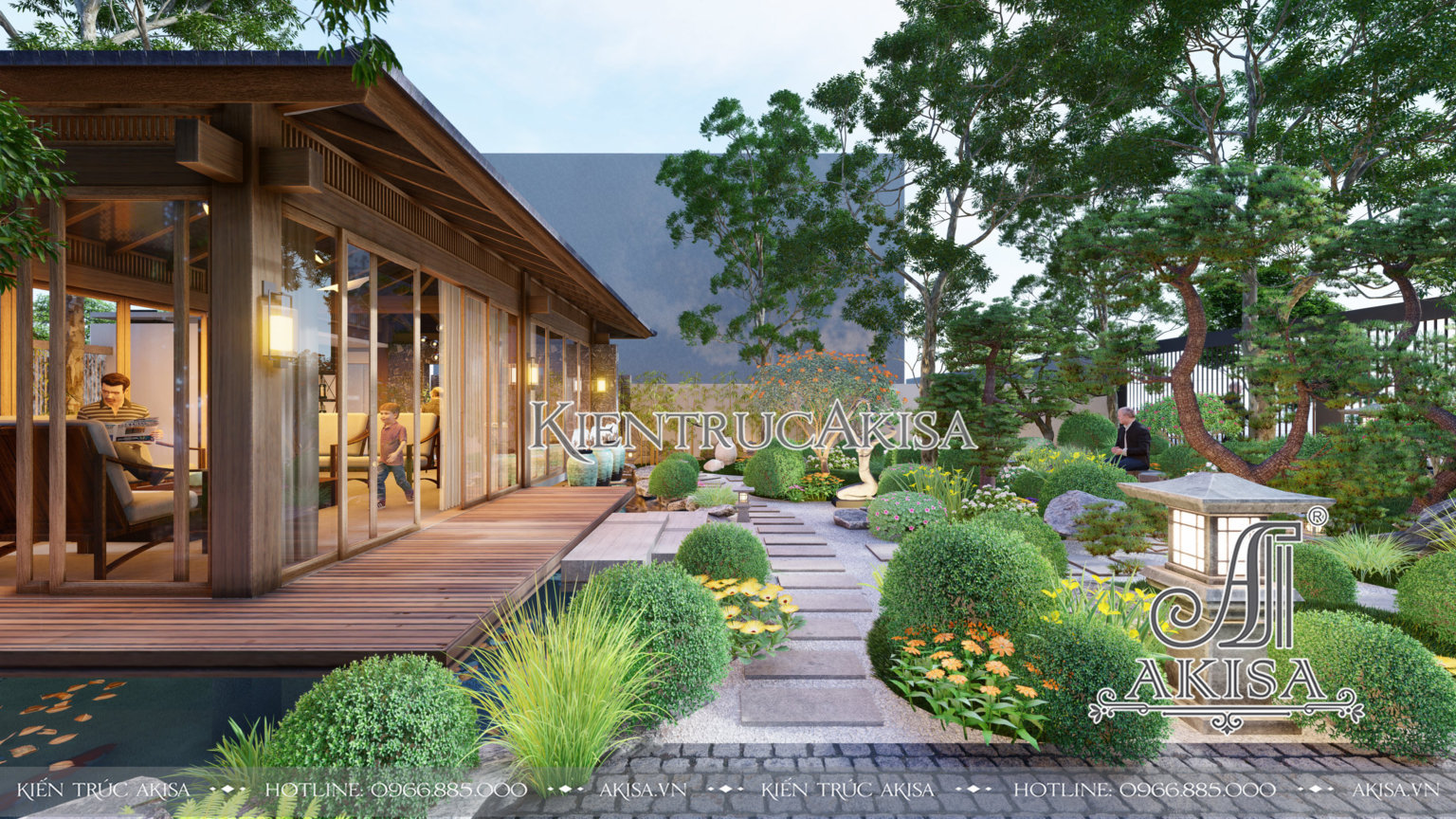 Thiết kế sân vườn phong cách Nhật (CĐT: ông Cường - Bình Thuận) SV10025