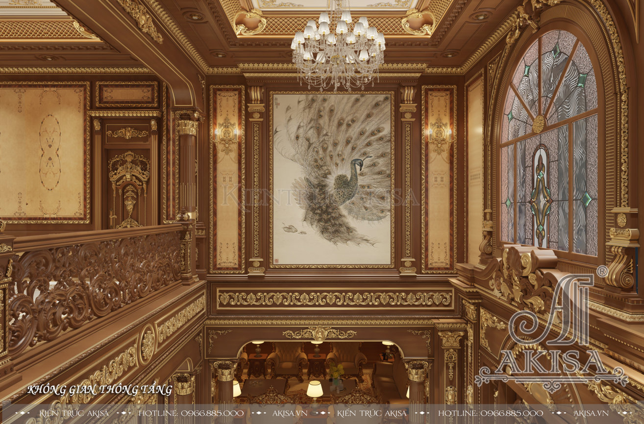 Mẫu nội thất gỗ biệt thự đẹp phong cách cổ điển (CĐT: ông Kiên - Ninh Bình) NT13178